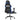 Scaun de gaming cu suport picioare, negru/albastru, piele eco