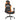 Scaun de gaming cu suport picioare, negru/oranj, piele eco