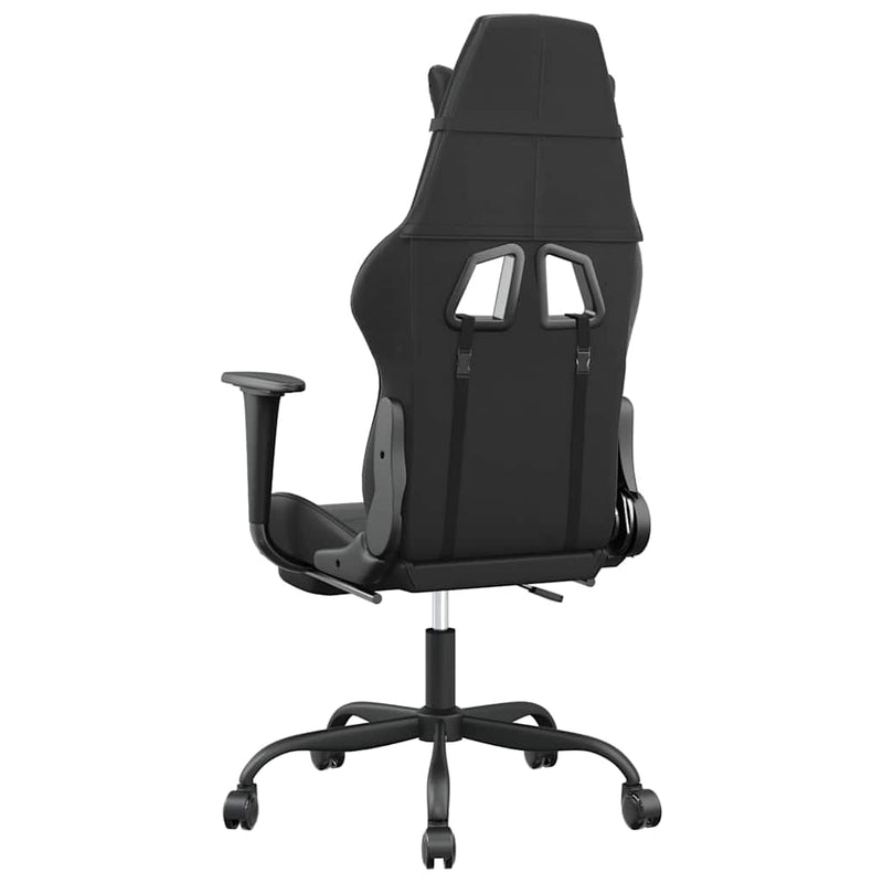 Scaun de gaming cu suport picioare, negru, piele ecologică
