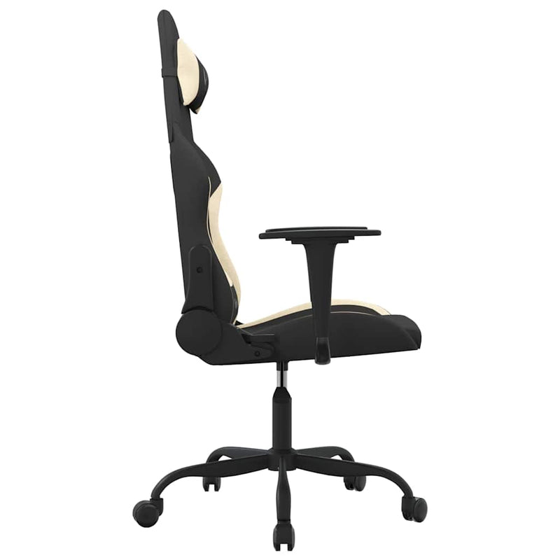 Scaun de jocuri, negru și crem, textil