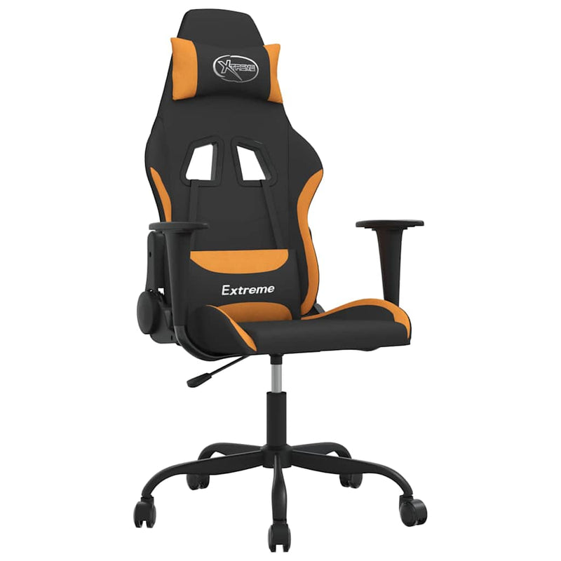 Scaun de jocuri, negru și oranj, textil