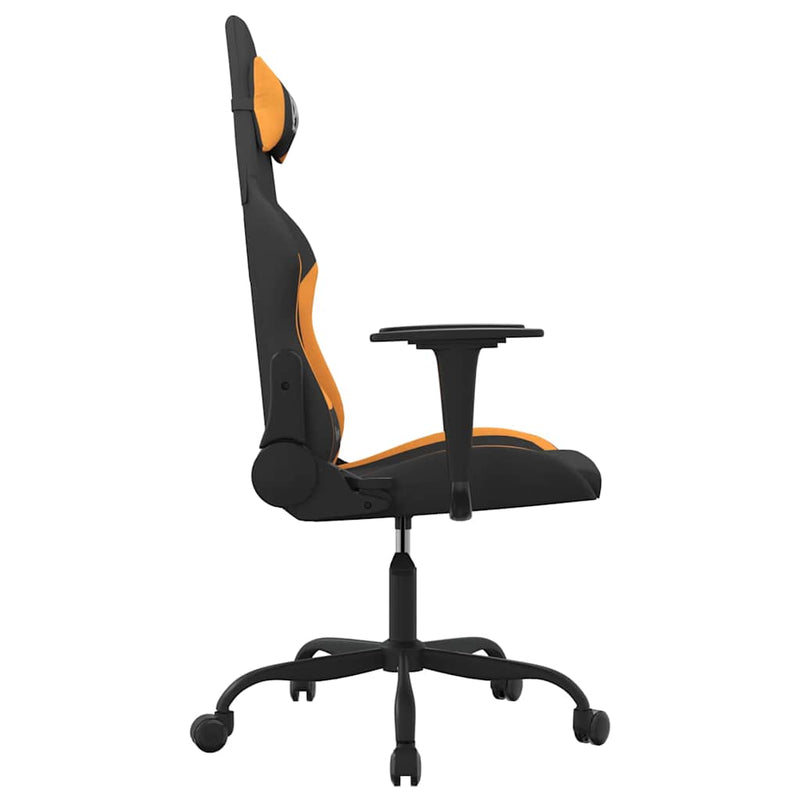 Scaun de jocuri, negru și oranj, textil