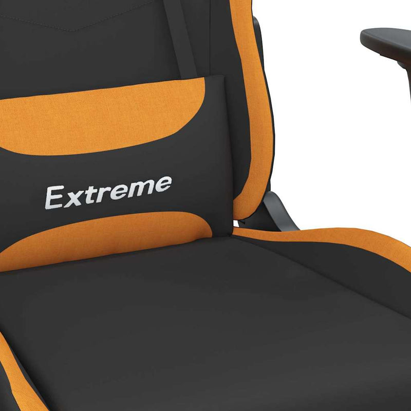 Scaun de jocuri, negru și oranj, textil
