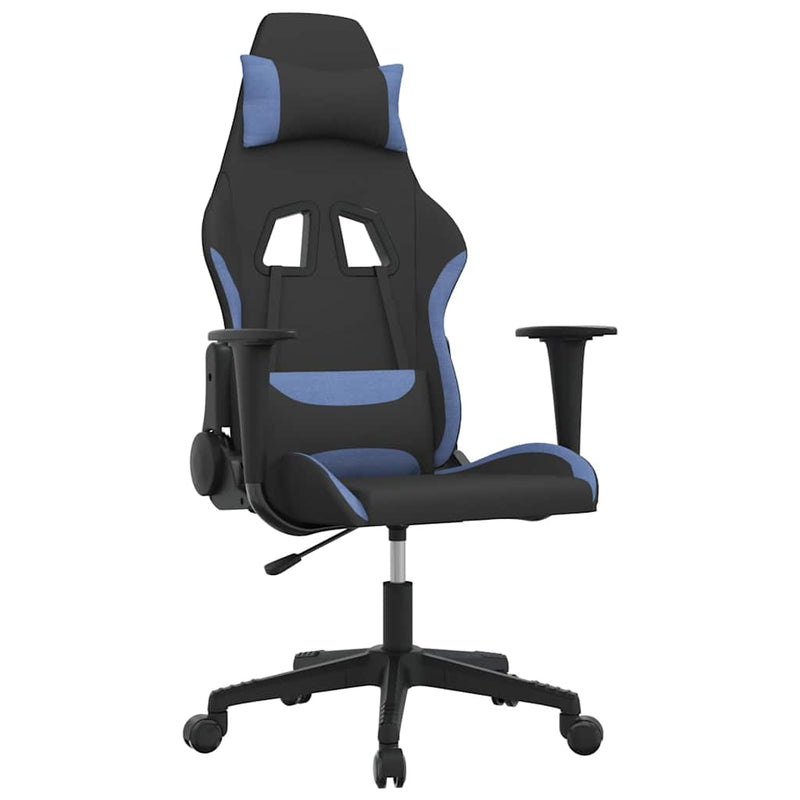 Scaun de jocuri, negru și albastru, textil