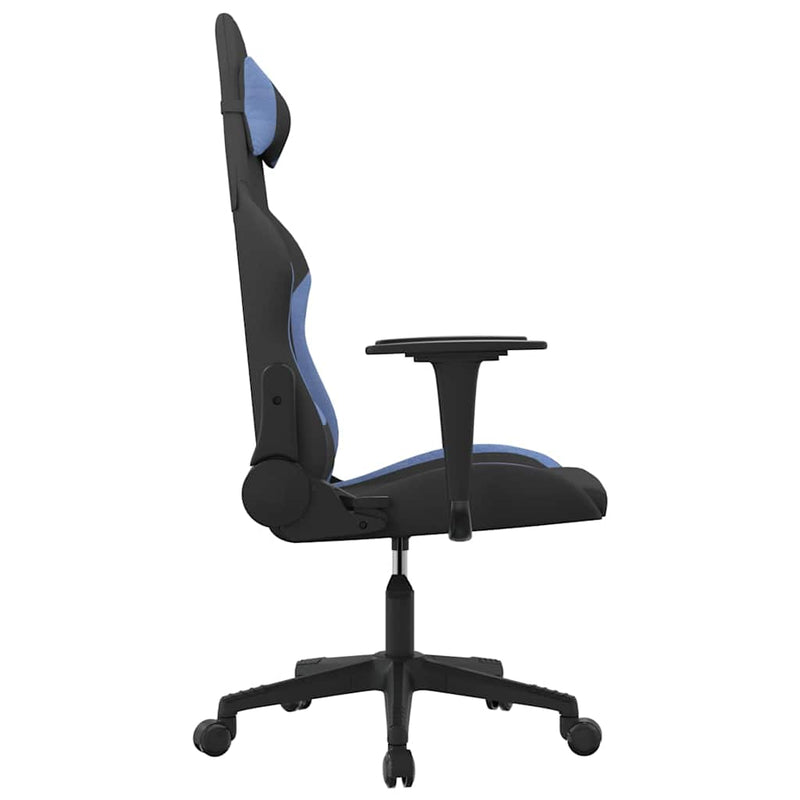 Scaun de jocuri, negru și albastru, textil