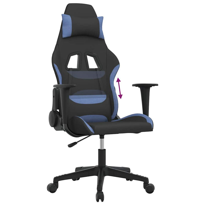 Scaun de jocuri, negru și albastru, textil