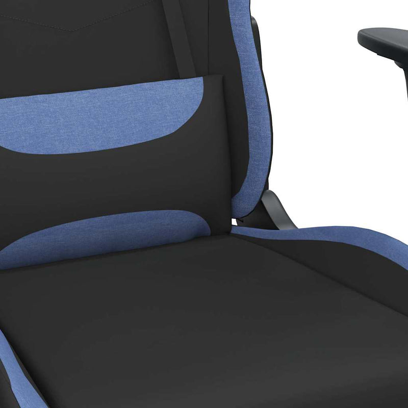 Scaun de jocuri, negru și albastru, textil