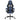 Scaun de gaming cu suport picioare, negru/albastru, piele eco