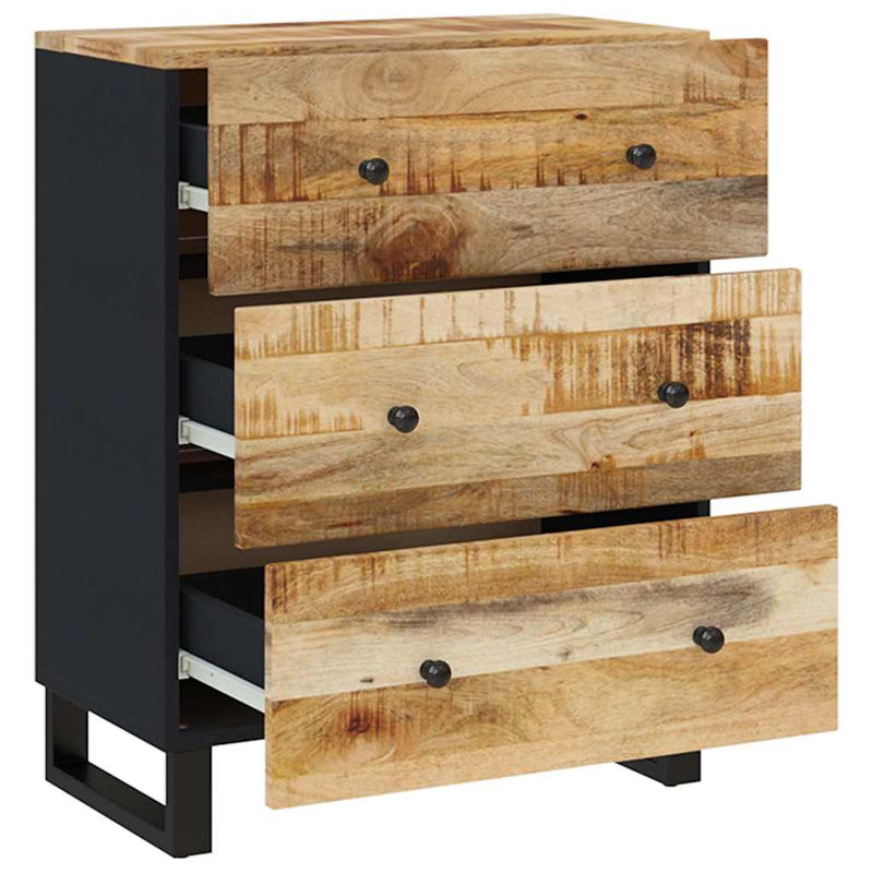 Servante, 2 buc., 60x33x75 cm, lemn de mango nefinisat