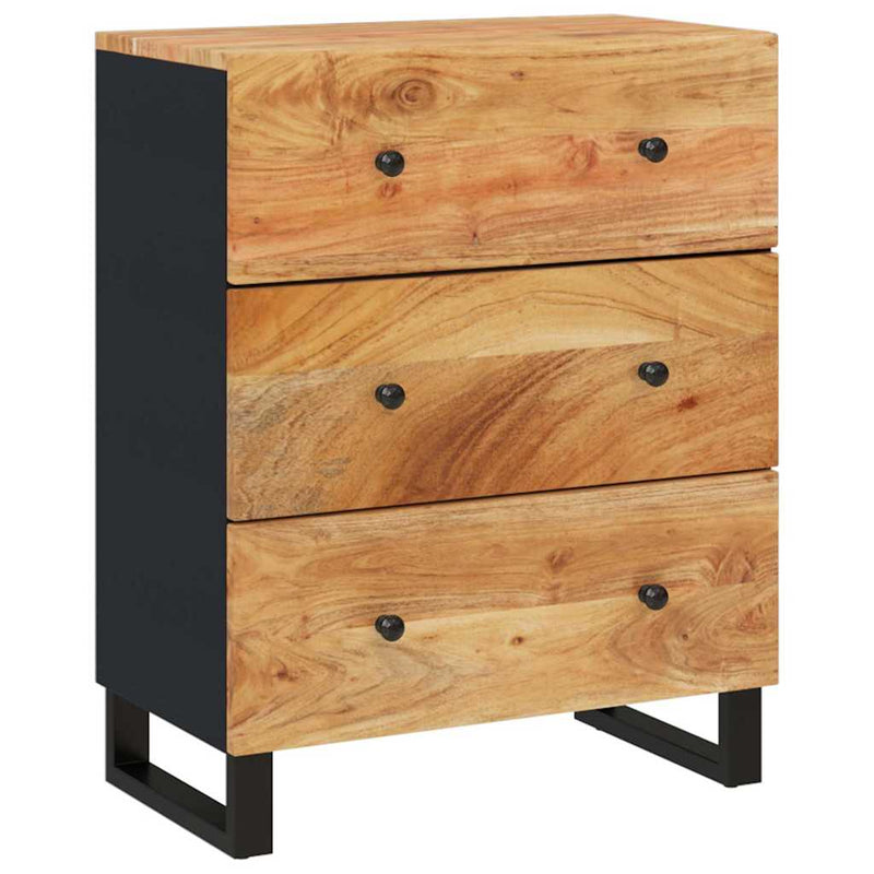 Servante, 2 buc., 60x33x75 cm, lemn masiv de acacia