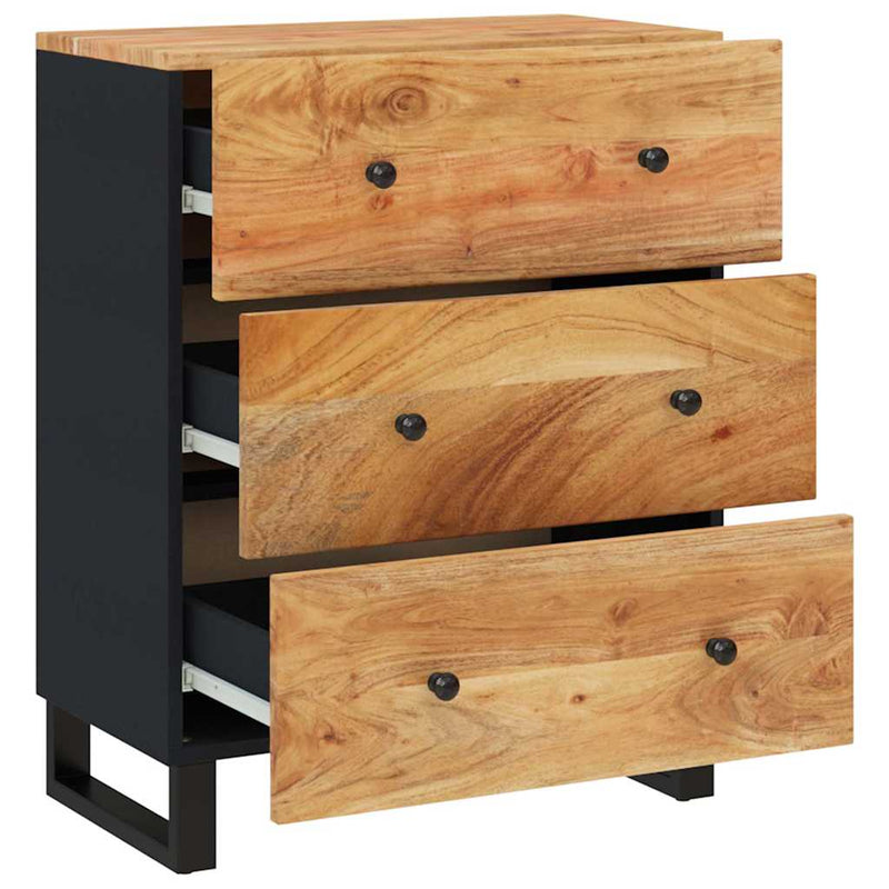 Servante, 2 buc., 60x33x75 cm, lemn masiv de acacia