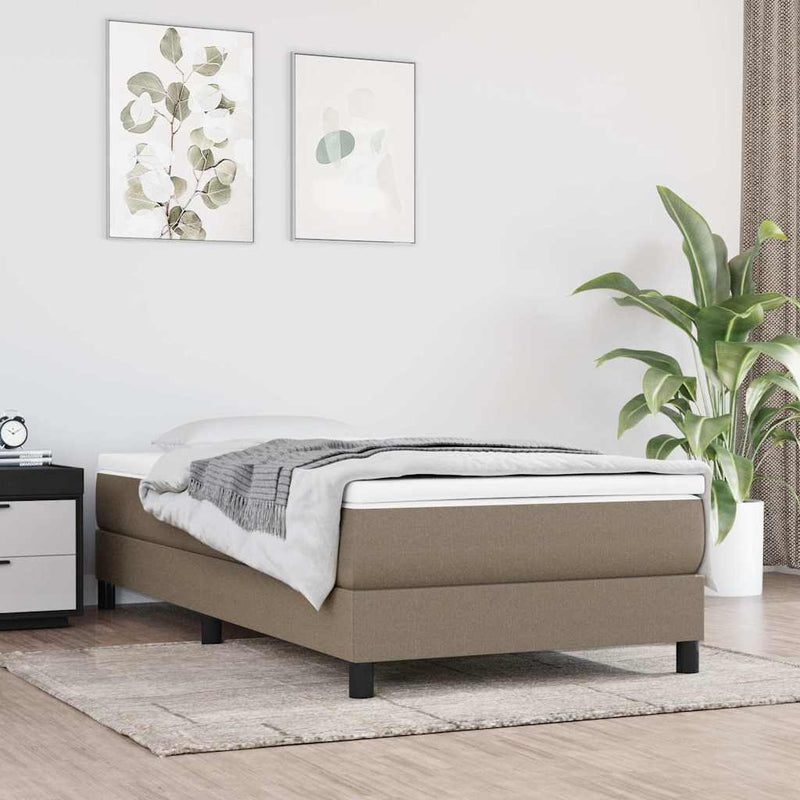 Cadru de pat cu arcuri Taupe 90x190 cm Stofa