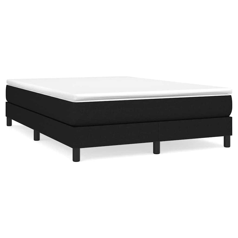 Cadru de pat cu arcuri, negru, 140x190 cm, textil
