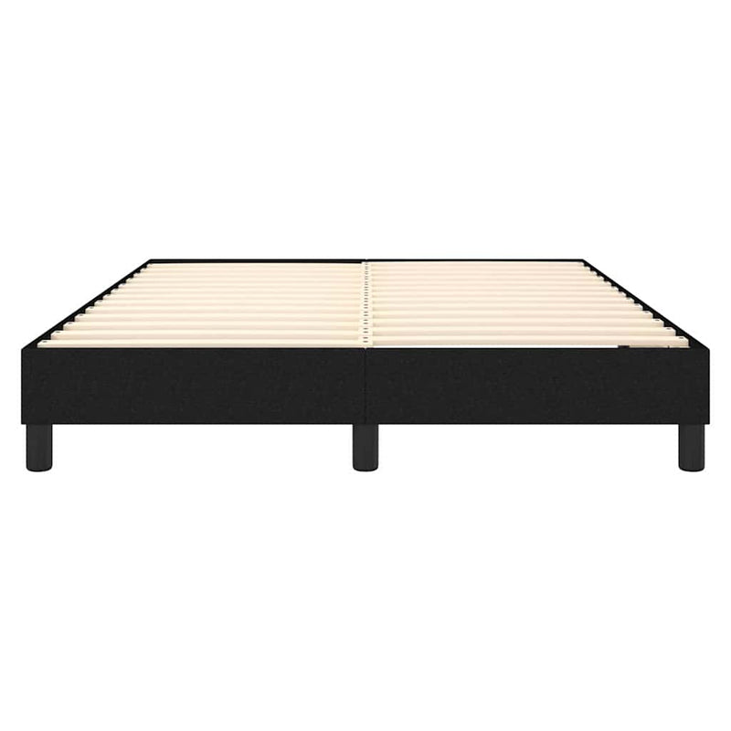 Cadru de pat cu arcuri, negru, 140x190 cm, textil