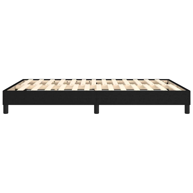 Cadru de pat cu arcuri, negru, 140x190 cm, textil