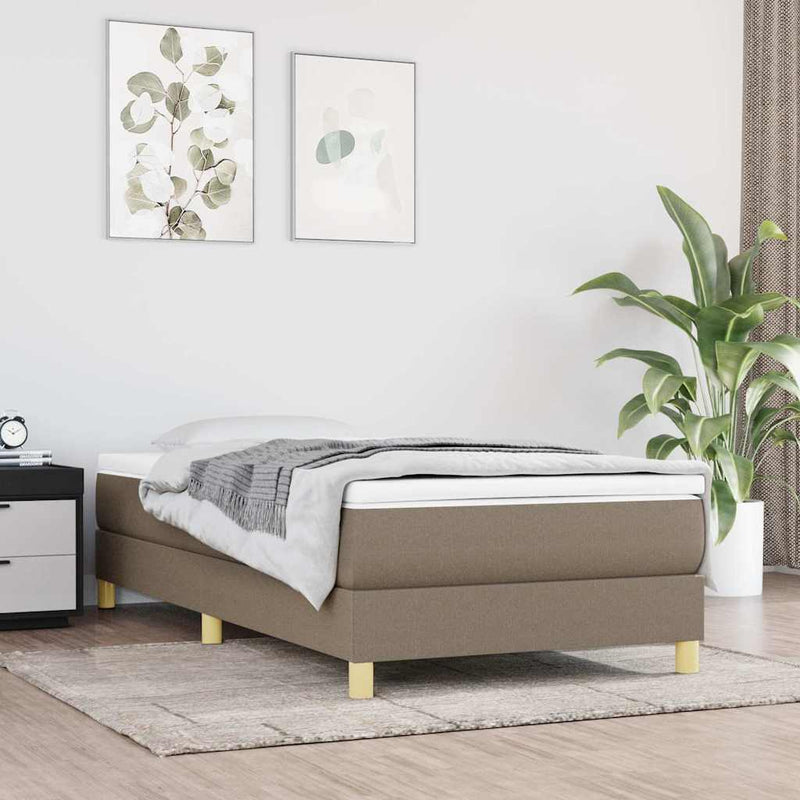 Cadru de pat cu arcuri Taupe 90x190 cm Stofa