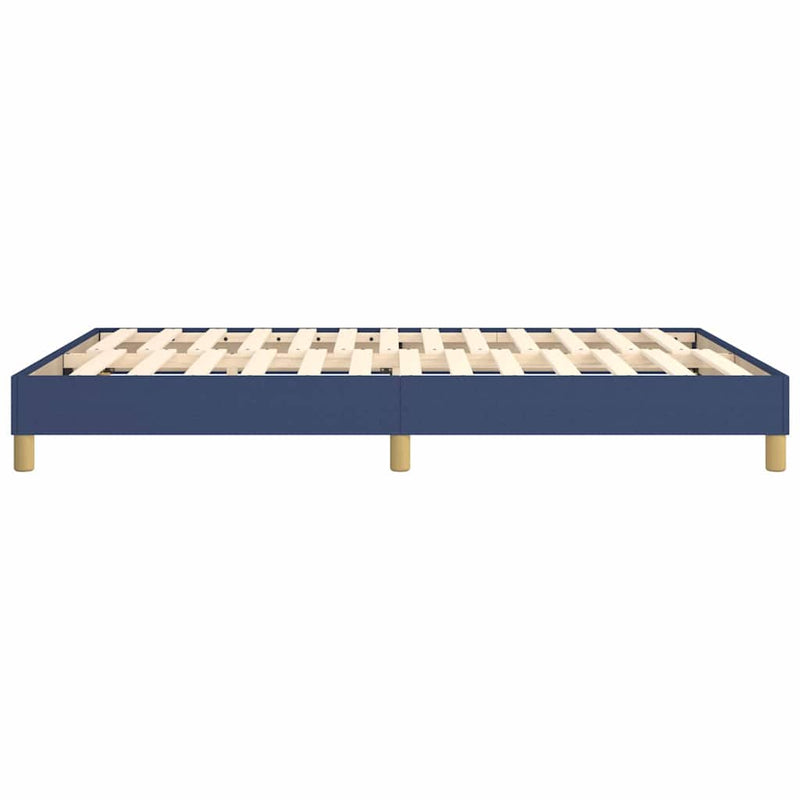 Cadru de pat cu arcuri, albastru, 140x190 cm, textil