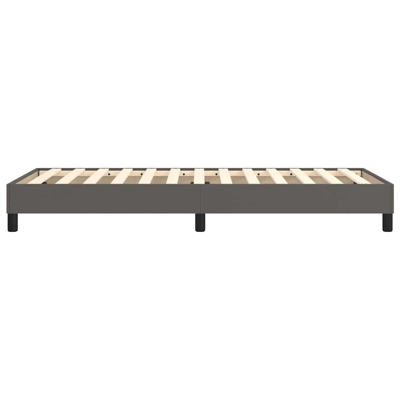 Cadru de pat cu arcuri, gri, 80x200 cm, piele ecologică
