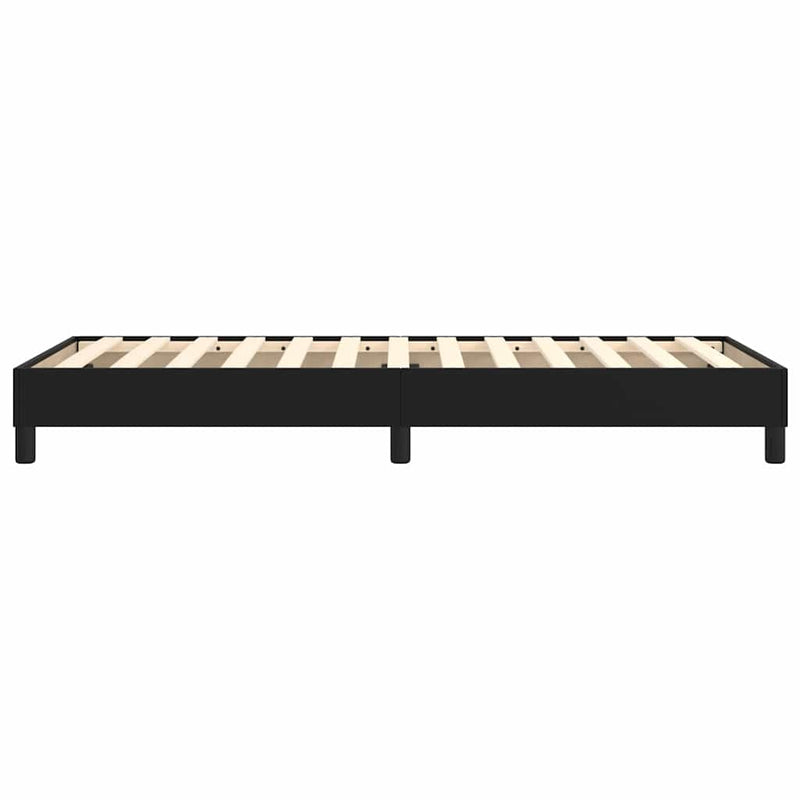 Cadru de pat cu arcuri, negru, 90x200 cm, piele ecologică