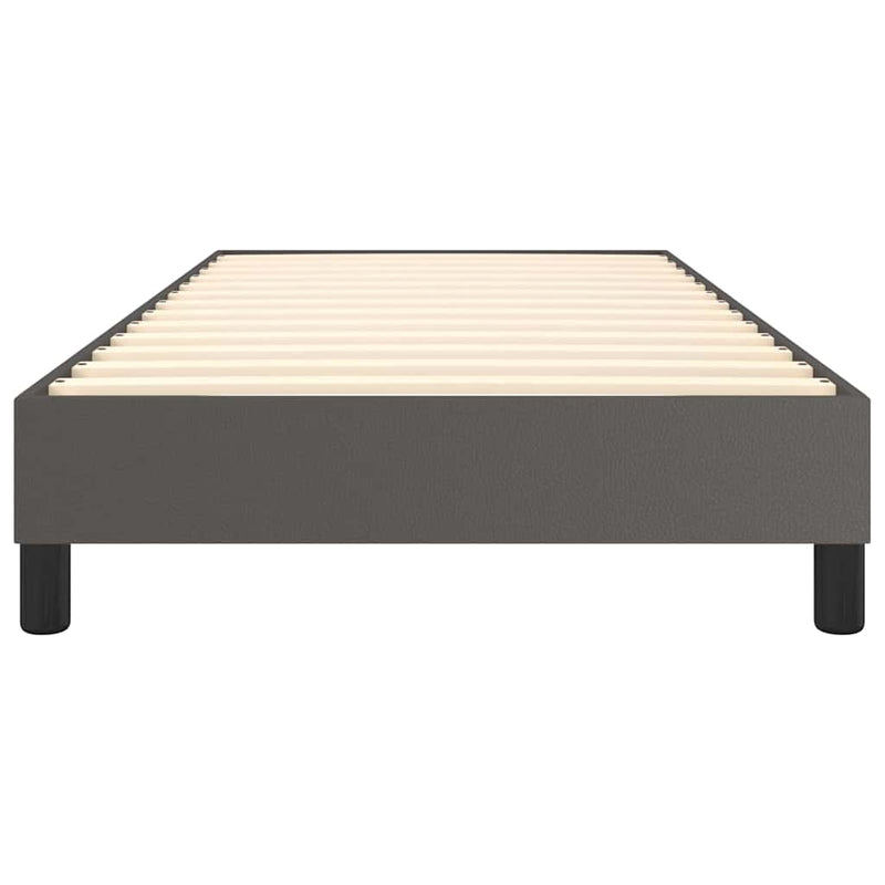 Cadru de pat cu arcuri, gri, 90x200 cm, piele ecologică