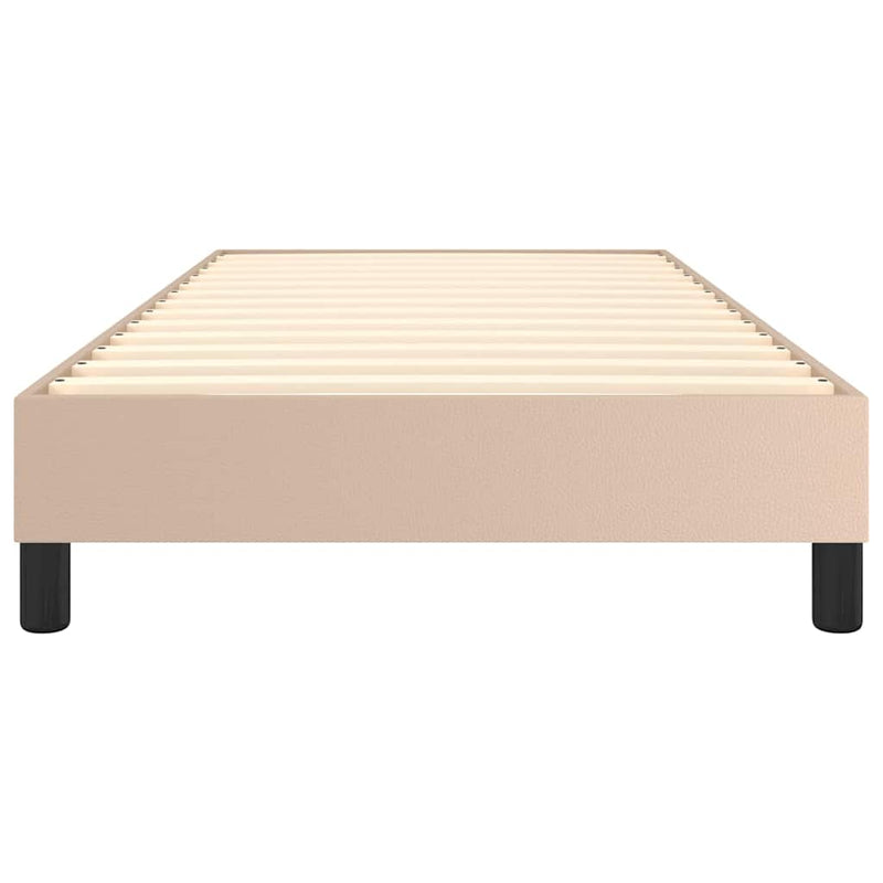 Cadru de pat cu arcuri, cappuccino, 90x200 cm, piele ecologică