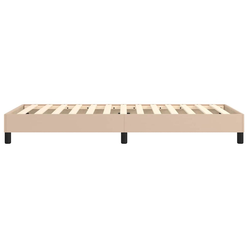 Cadru de pat cu arcuri, cappuccino, 90x200 cm, piele ecologică