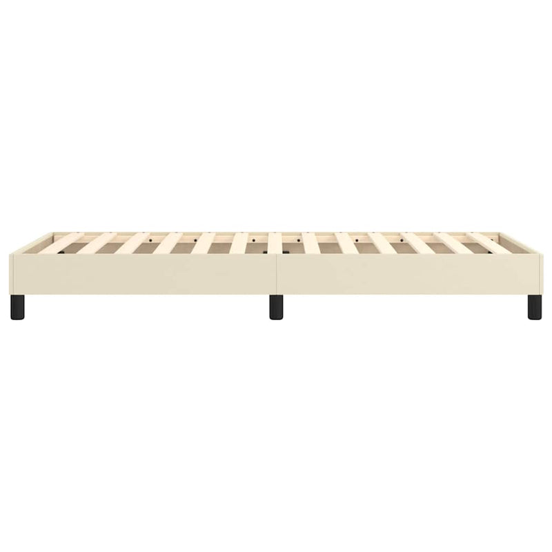 Cadru de pat cu arcuri, crem, 100x200 cm, piele ecologică