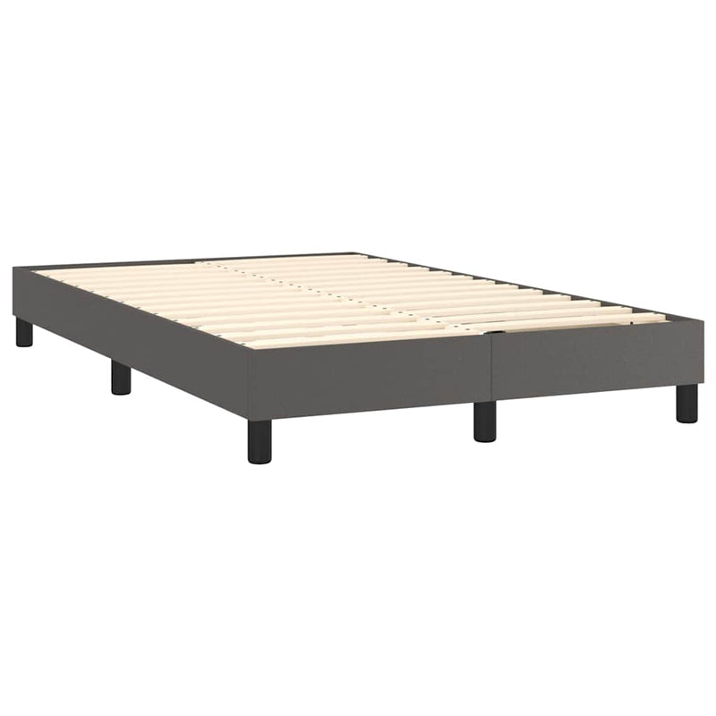 Cadru de pat cu arcuri, gri, 120x200 cm, piele ecologică