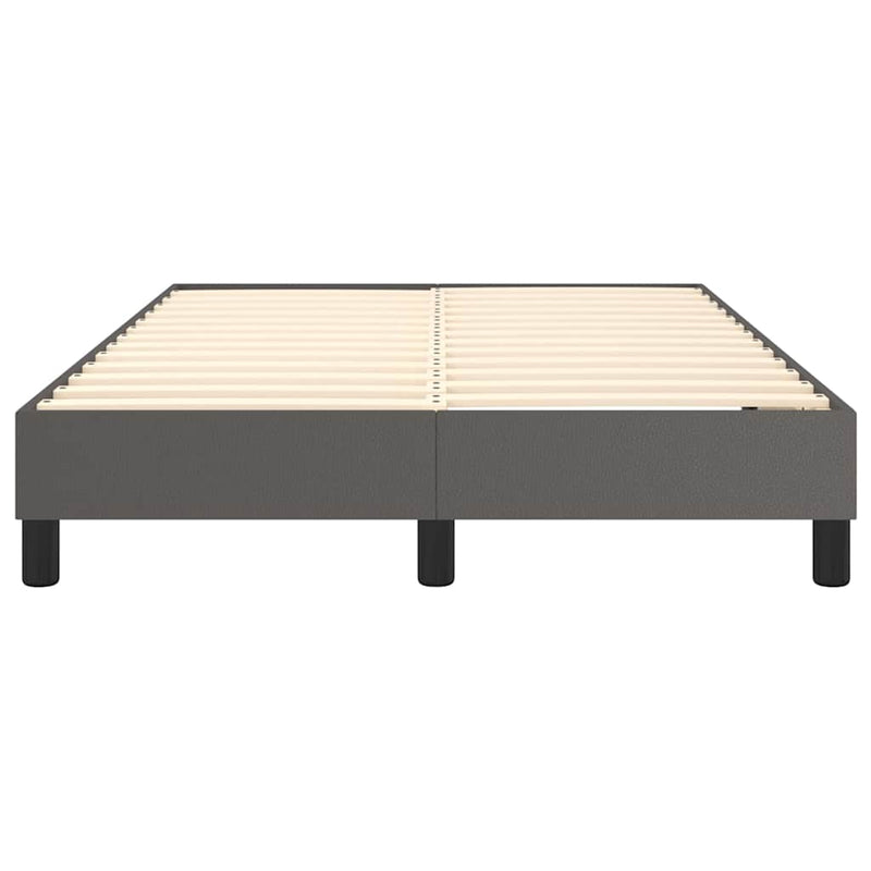 Cadru de pat cu arcuri, gri, 120x200 cm, piele ecologică