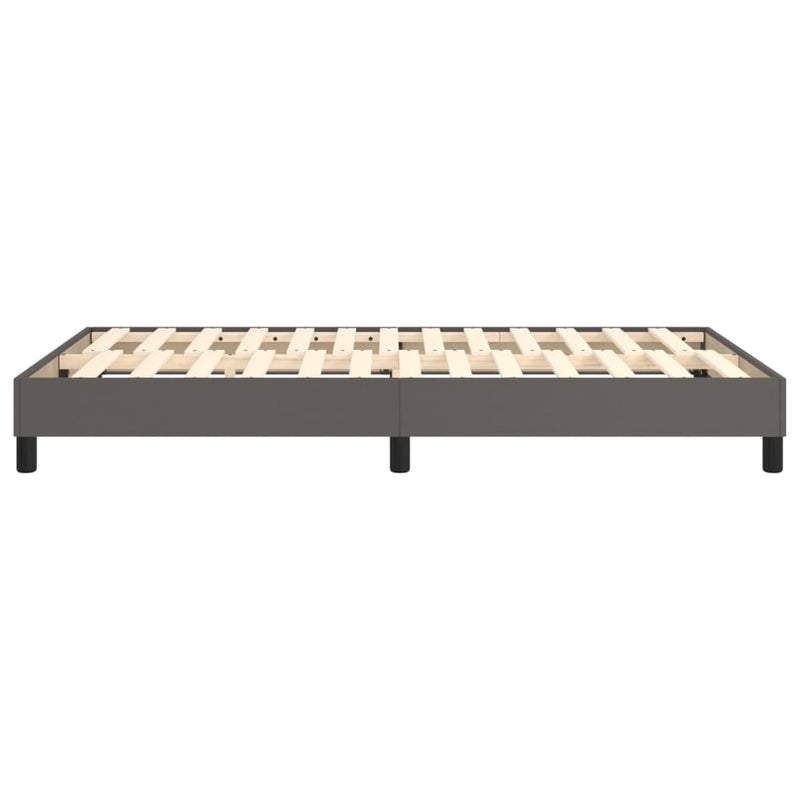 Cadru de pat cu arcuri, gri, 120x200 cm, piele ecologică