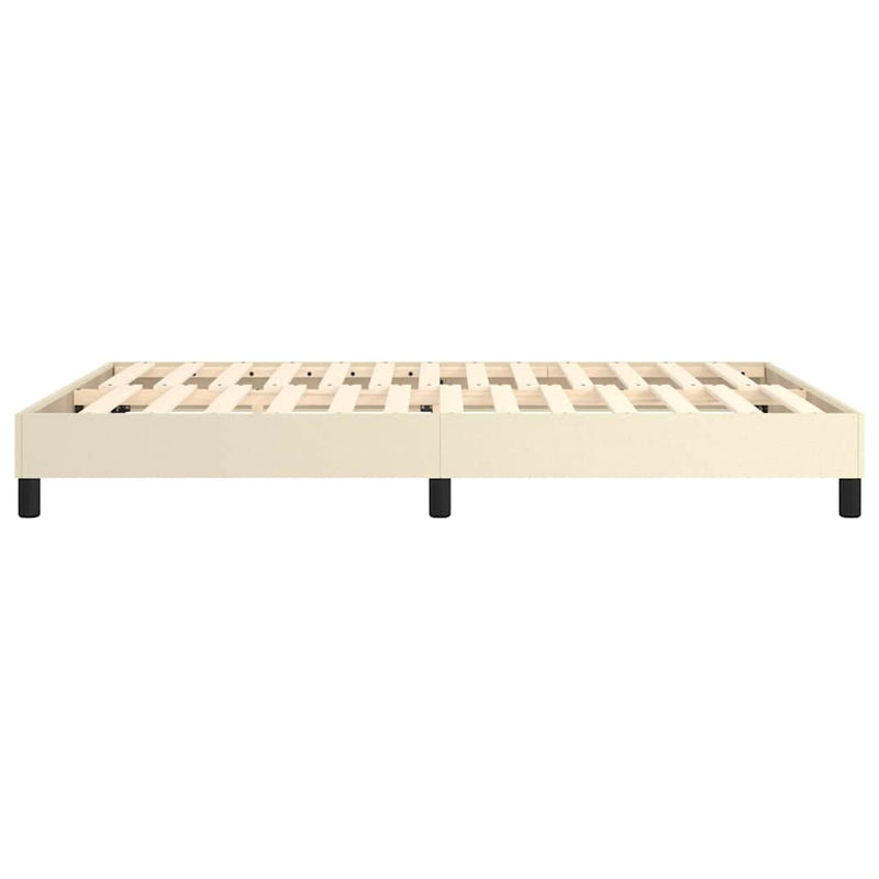 Cadru de pat cu arcuri, crem, 140x190 cm, piele ecologică