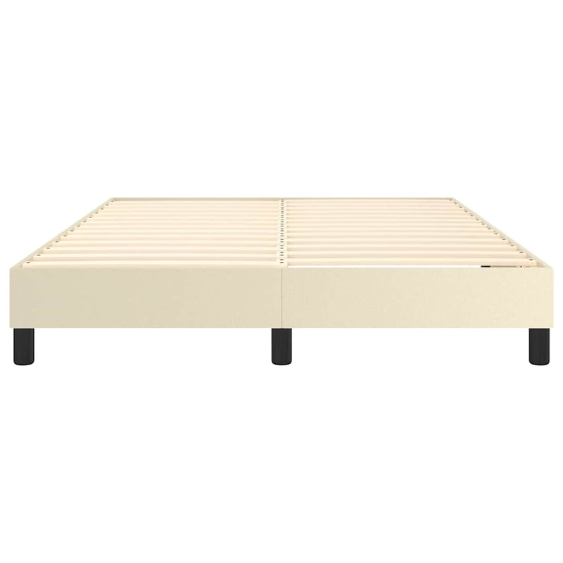 Cadru de pat cu arcuri, crem, 140x200 cm, piele ecologică
