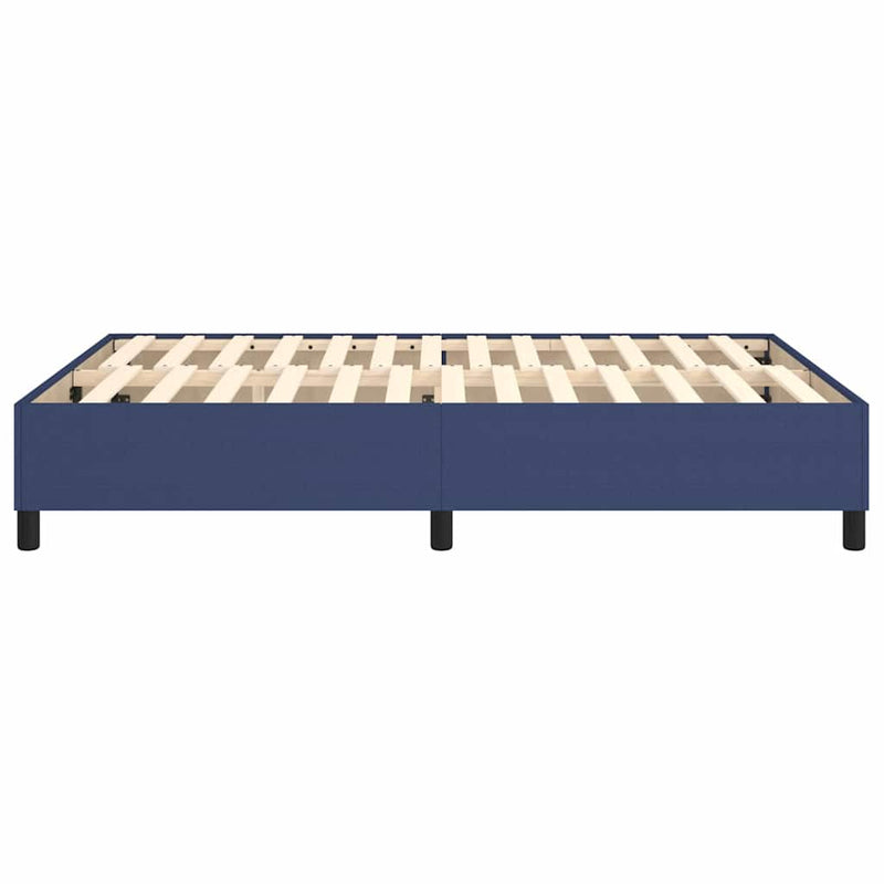 Cadru de pat cu arcuri, albastru, 140x190 cm, textil