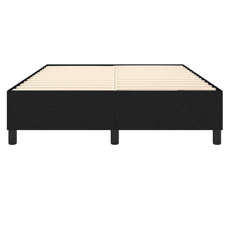 Cadru de pat cu arcuri, negru, 140x200 cm, textil