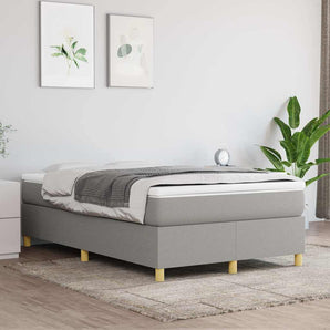 Cadru de pat cu arcuri, gri deschis, 120x200 cm, textil