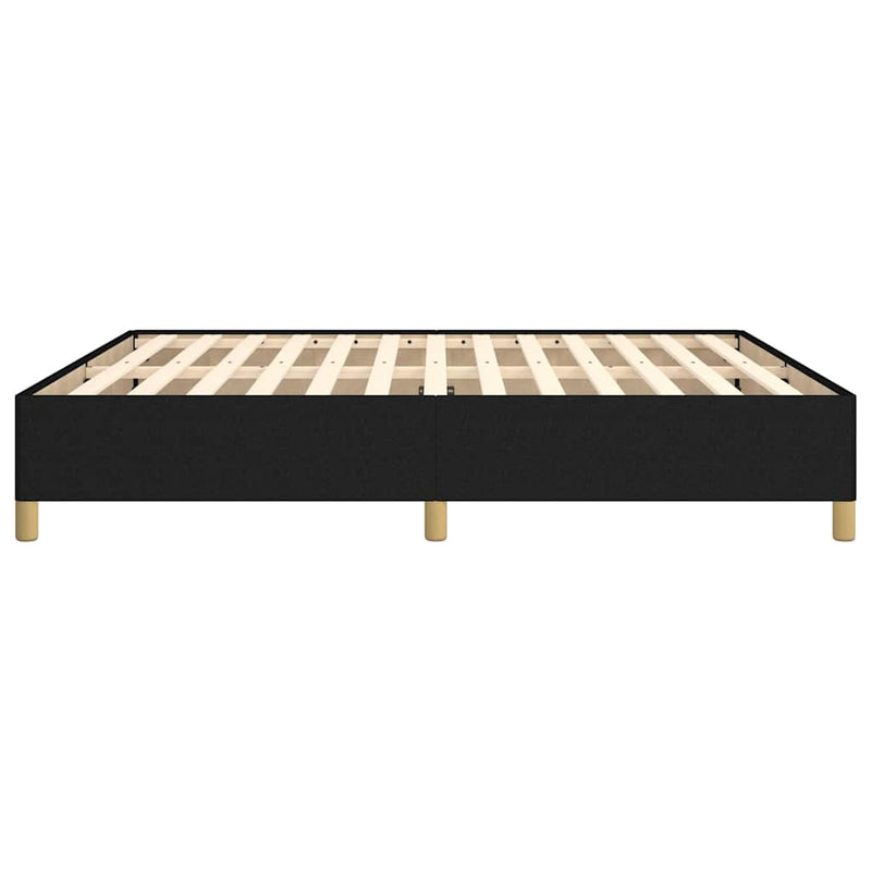 Cadru de pat cu arcuri, negru, 160x200 cm, textil