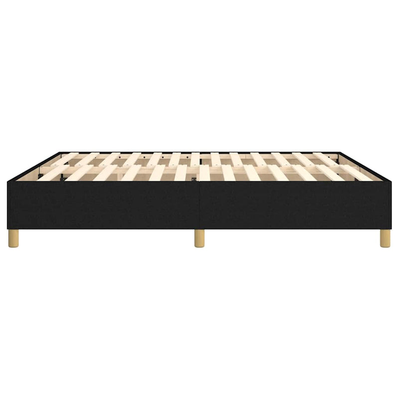 Cadru de pat cu arcuri, negru, 180x200 cm, textil
