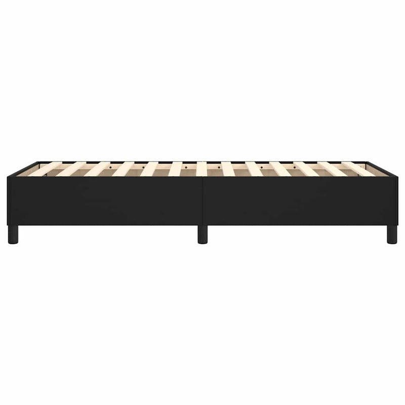 Cadru de pat cu arcuri, negru, 90x190 cm, piele ecologică