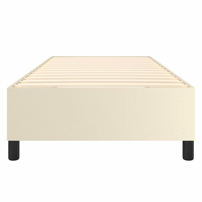 Cadru de pat cu arcuri, crem, 90x190 cm, piele ecologică