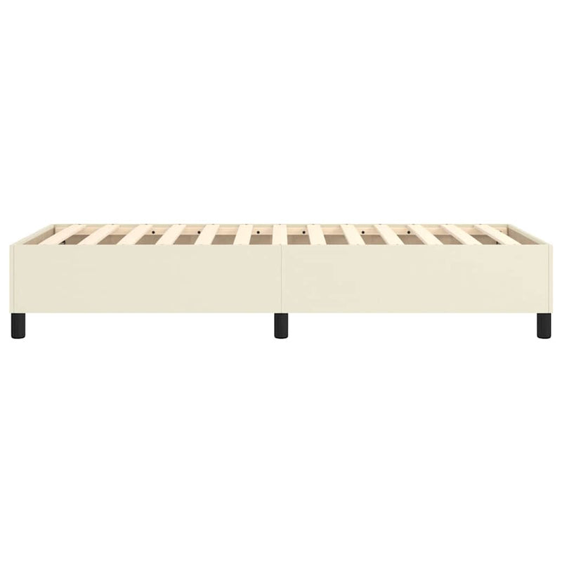 Cadru de pat cu arcuri, crem, 90x190 cm, piele ecologică