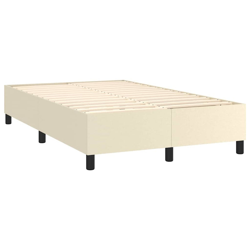 Cadru de pat cu arcuri, crem, 120x200 cm, piele ecologică