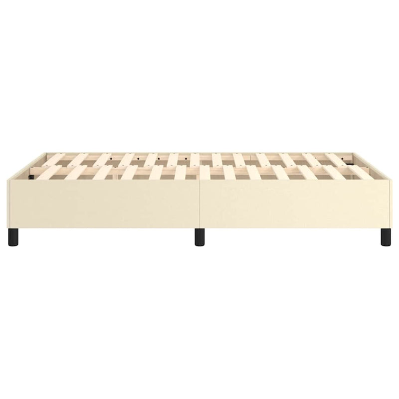 Cadru de pat cu arcuri, crem, 120x200 cm, piele ecologică