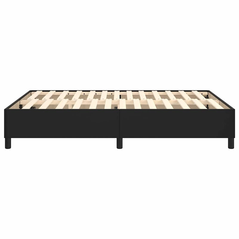 Cadru de pat cu arcuri, negru, 140x190 cm, piele ecologică