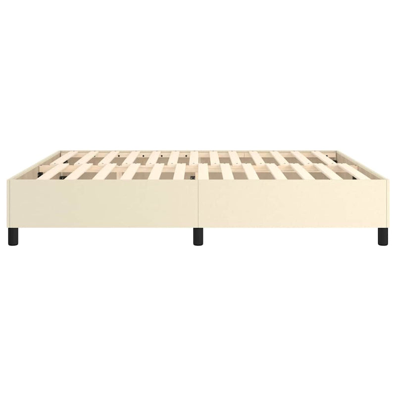Cadru de pat cu arcuri, crem, 160x200 cm, piele ecologică