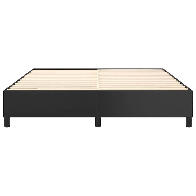 Cadru de pat cu arcuri, negru, 180x200 cm, piele ecologică