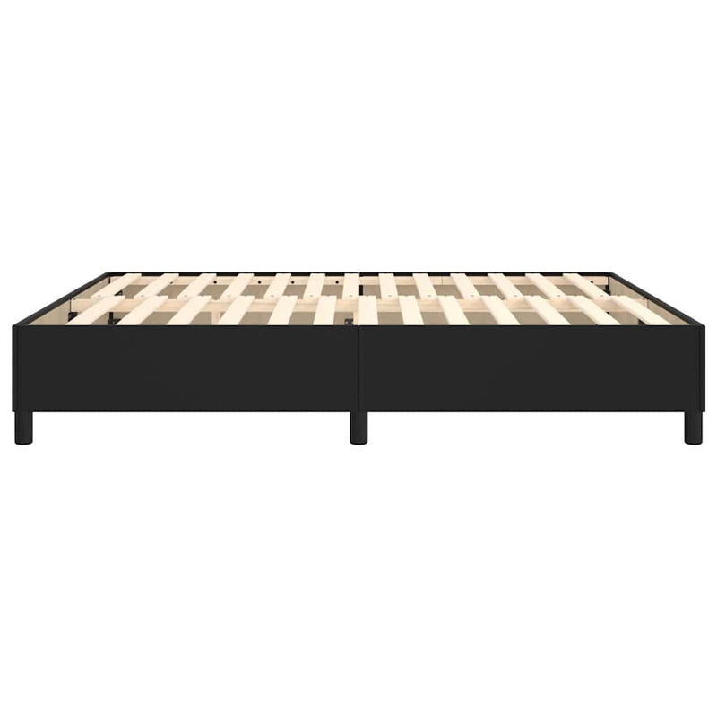 Cadru de pat cu arcuri, negru, 180x200 cm, piele ecologică