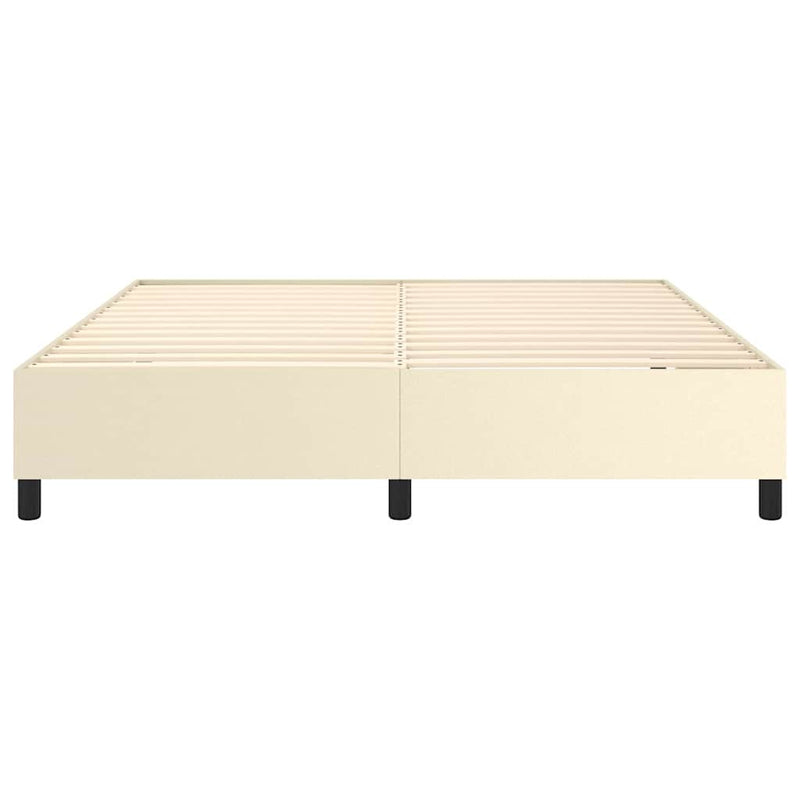 Cadru de pat cu arcuri, crem, 180x200 cm, piele ecologică