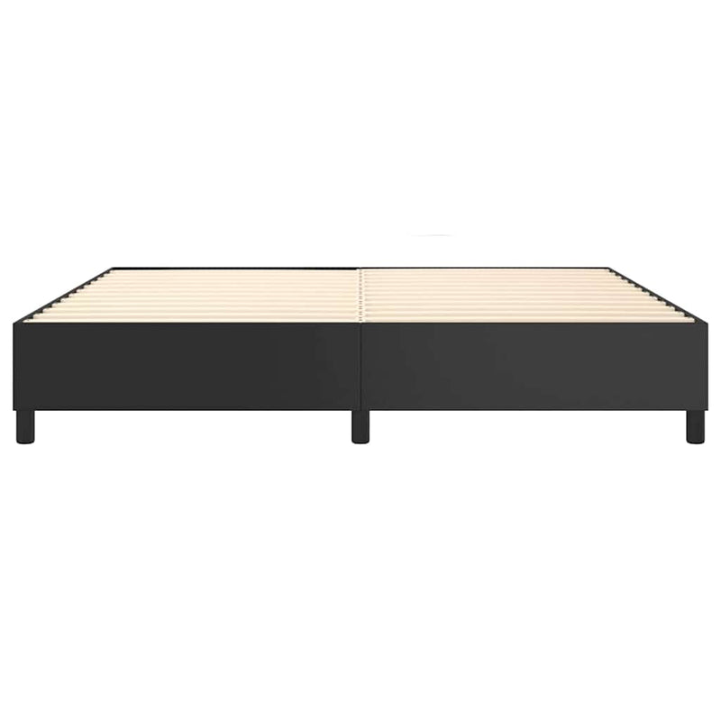 Cadru de pat cu arcuri, negru, 200x200 cm, piele ecologică