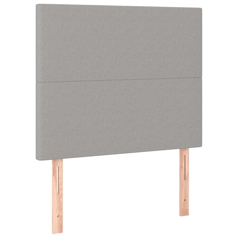 Tăblie de pat gri deschis 80x5x118/128 cm, material textil