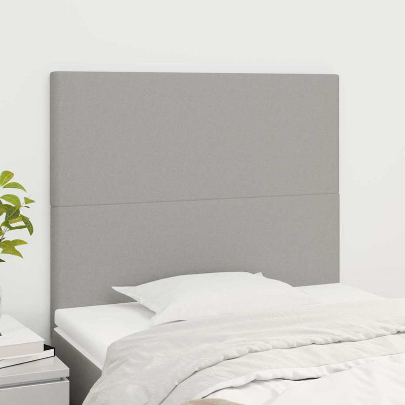 Tăblie de pat gri deschis 80x5x118/128 cm, material textil